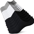 Kit 12 Pares de Meias Soquete Anatômicas em Algodão Premium (Com Silicone Antiderrapante) - 35 ao 46 - Sortido (Preto, Branco e Cinza)
